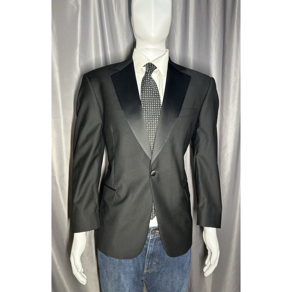 Jos. A. Bank Men's Tuxedo Jacket Black 100% Wool 42 SH 38 Shoulder 34 Sleeve EUC